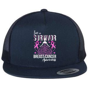 I'm A Survivor Breast Cancer Awareness Flat Bill Trucker Hat