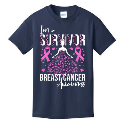 I'm A Survivor Breast Cancer Awareness Kids T-Shirt