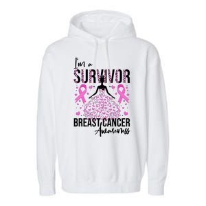 I'm A Survivor Breast Cancer Awareness Garment-Dyed Fleece Hoodie