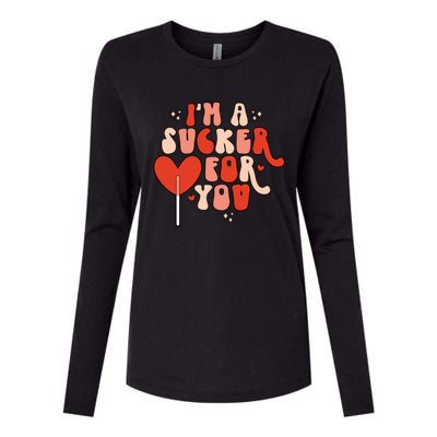 I'm A Sucker For You Lollipop Valentine's Day Heart Candy Meaningful Gift Womens Cotton Relaxed Long Sleeve T-Shirt