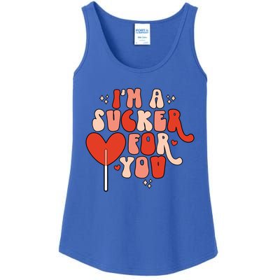 I'm A Sucker For You Lollipop Valentine's Day Heart Candy Meaningful Gift Ladies Essential Tank