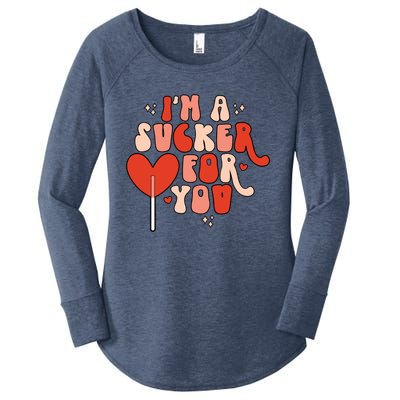 I'm A Sucker For You Lollipop Valentine's Day Heart Candy Meaningful Gift Women's Perfect Tri Tunic Long Sleeve Shirt