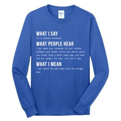 I'm A Software Developer Funny Programming Tall Long Sleeve T-Shirt
