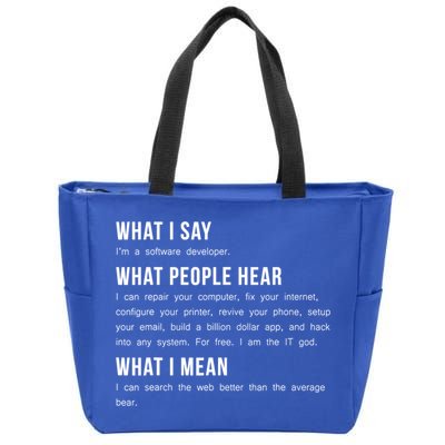 I'm A Software Developer Funny Programming Zip Tote Bag
