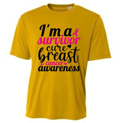 I'm A Survivor Cure Breast Cancer Awareness Cooling Performance Crew T-Shirt