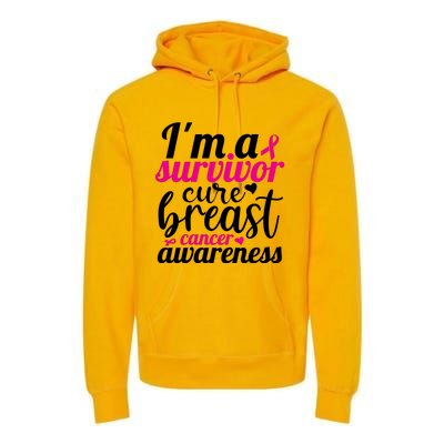 I'm A Survivor Cure Breast Cancer Awareness Premium Hoodie