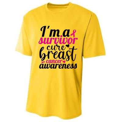 I'm A Survivor Cure Breast Cancer Awareness Performance Sprint T-Shirt