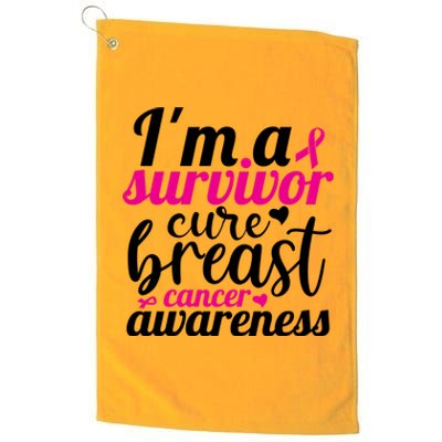 I'm A Survivor Cure Breast Cancer Awareness Platinum Collection Golf Towel