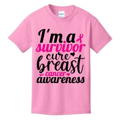 I'm A Survivor Cure Breast Cancer Awareness Kids T-Shirt