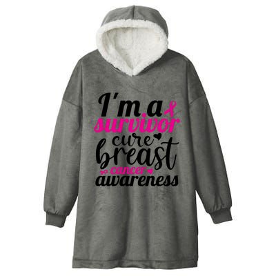 I'm A Survivor Cure Breast Cancer Awareness Hooded Wearable Blanket