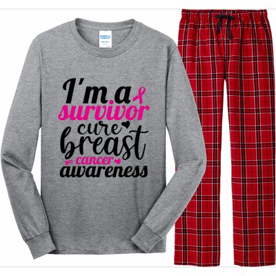 I'm A Survivor Cure Breast Cancer Awareness Long Sleeve Pajama Set