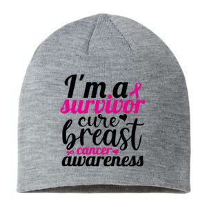 I'm A Survivor Cure Breast Cancer Awareness Sustainable Beanie