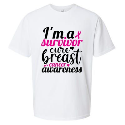 I'm A Survivor Cure Breast Cancer Awareness Sueded Cloud Jersey T-Shirt