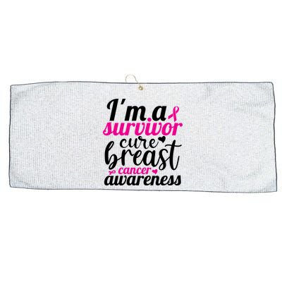 I'm A Survivor Cure Breast Cancer Awareness Large Microfiber Waffle Golf Towel