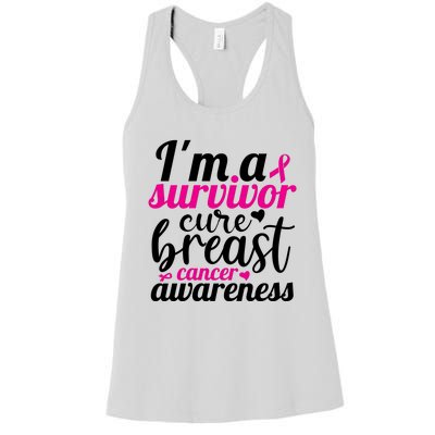 I'm A Survivor Cure Breast Cancer Awareness Women's Racerback Tank