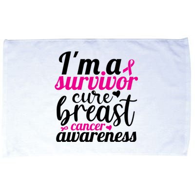 I'm A Survivor Cure Breast Cancer Awareness Microfiber Hand Towel