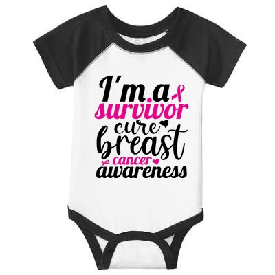 I'm A Survivor Cure Breast Cancer Awareness Infant Baby Jersey Bodysuit