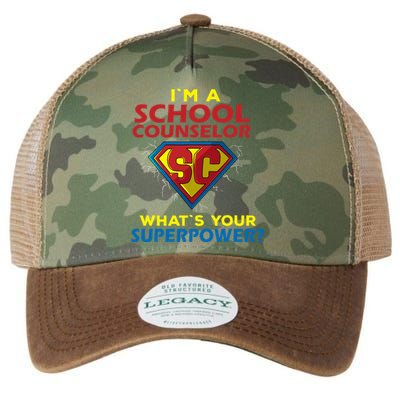 Im A School Counselor Whats Your Superpower Legacy Tie Dye Trucker Hat