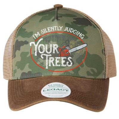 I Am Silently Judging Your Trees Arborist Tree Climbing Legacy Tie Dye Trucker Hat