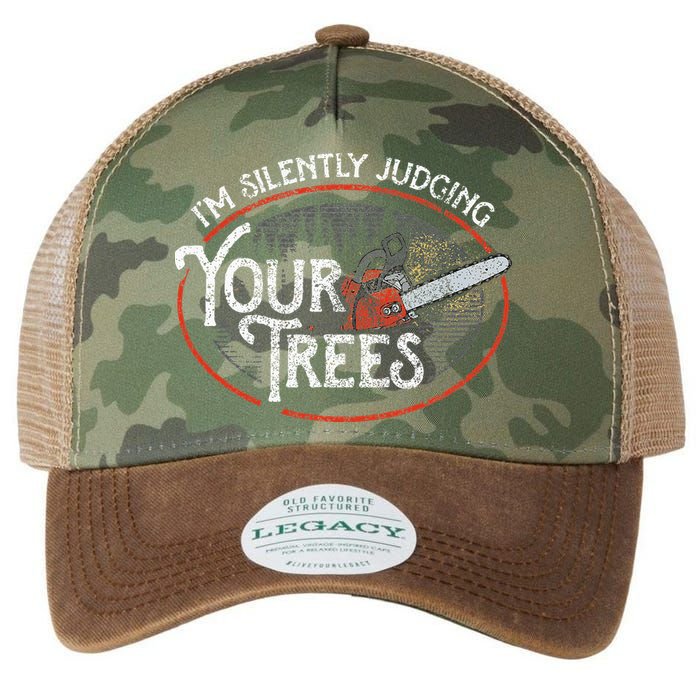 I Am Silently Judging Your Trees Arborist Tree Climbing Legacy Tie Dye Trucker Hat