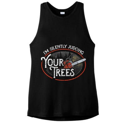 I Am Silently Judging Your Trees Arborist Tree Climbing Ladies PosiCharge Tri-Blend Wicking Tank