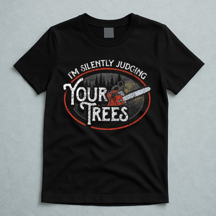 I Am Silently Judging Your Trees Arborist Tree Climbing T-Shirt