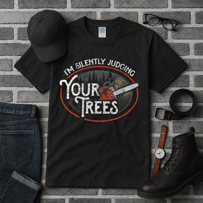 I Am Silently Judging Your Trees Arborist Tree Climbing Tall T-Shirt