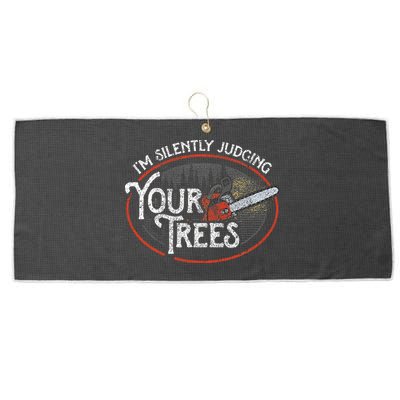 I Am Silently Judging Your Trees Arborist Tree Climbing Large Microfiber Waffle Golf Towel