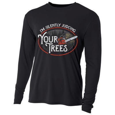 I Am Silently Judging Your Trees Arborist Tree Climbing Cooling Performance Long Sleeve Crew