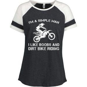 I'M A SIMPLE MAN I LIKE BOOBS AND DIRT BIKE RIDING Enza Ladies Jersey Colorblock Tee