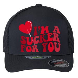 Im A Sucker For You Valentines Day Gift Retro Flexfit Unipanel Trucker Cap