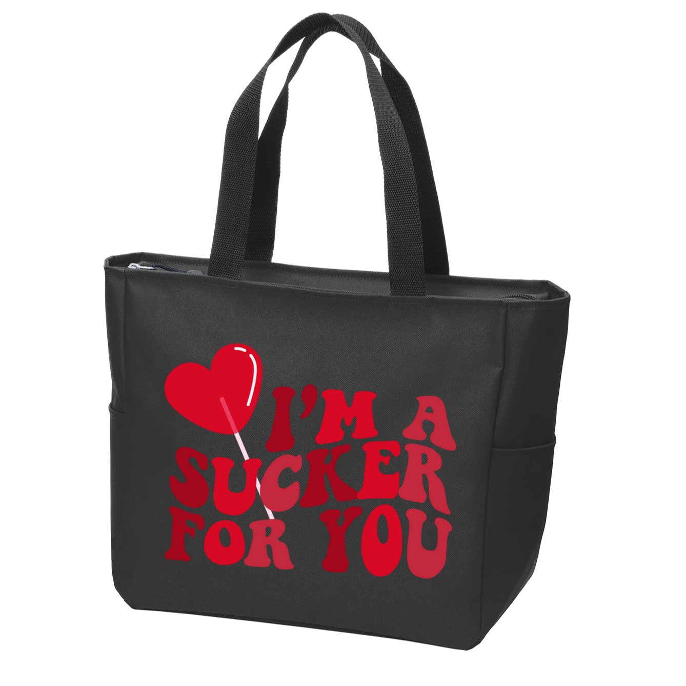 Im A Sucker For You Valentines Day Gift Retro Zip Tote Bag