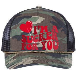 Im A Sucker For You Valentines Day Gift Retro Retro Rope Trucker Hat Cap