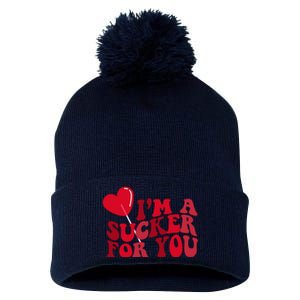 Im A Sucker For You Valentines Day Gift Retro Pom Pom 12in Knit Beanie