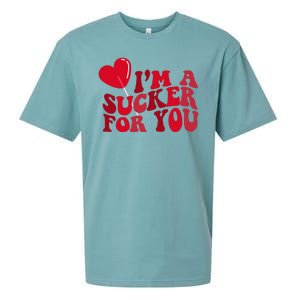 Im A Sucker For You Valentines Day Gift Retro Sueded Cloud Jersey T-Shirt