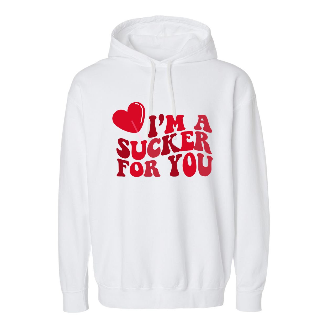 Im A Sucker For You Valentines Day Gift Retro Garment-Dyed Fleece Hoodie