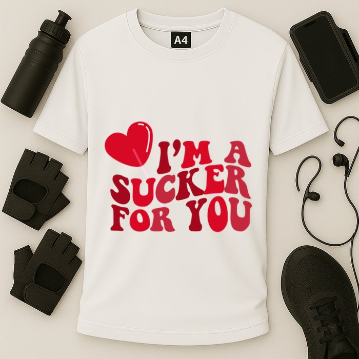 Im A Sucker For You Valentines Day Gift Retro Cooling Performance Crew T-Shirt