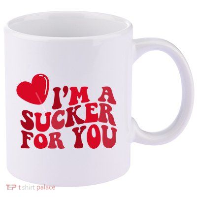 Im A Sucker For You Valentines Day Gift Retro 11oz C Handle Ceramic Mug
