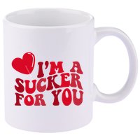 Im A Sucker For You Valentines Day Gift Retro 11oz C Handle Ceramic Mug