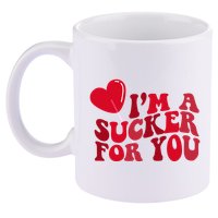 Im A Sucker For You Valentines Day Gift Retro 11oz C Handle Ceramic Mug