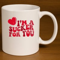 Im A Sucker For You Valentines Day Gift Retro 11oz C Handle Ceramic Mug