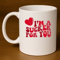 Im A Sucker For You Valentines Day Gift Retro 11oz C Handle Ceramic Mug
