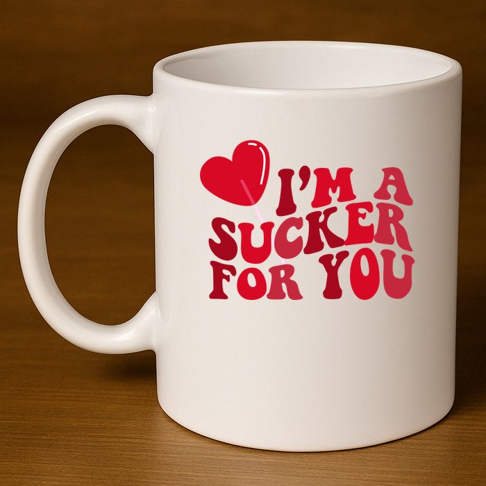 Im A Sucker For You Valentines Day Gift Retro 11oz C Handle Ceramic Mug