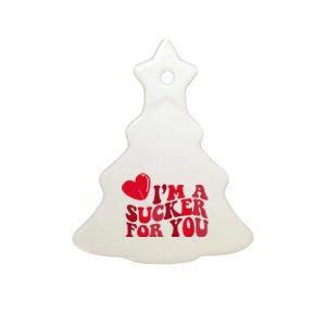 Im A Sucker For You Valentines Day Gift Retro Ceramic Tree Ornament