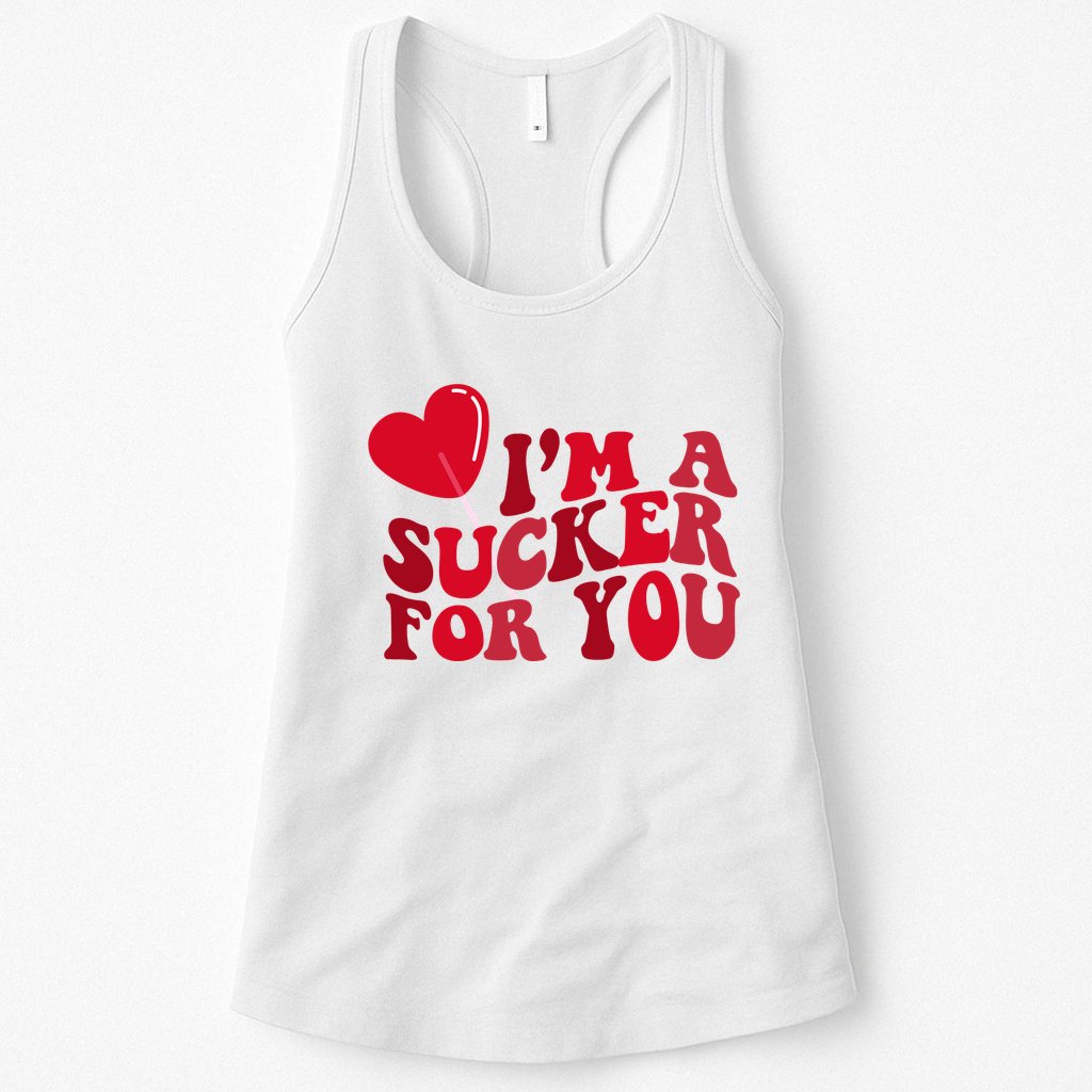 Im A Sucker For You Valentines Day Gift Retro Womens Tank Top