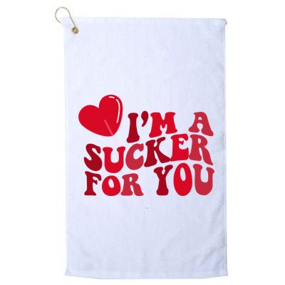 Im A Sucker For You Valentines Day Gift Retro Golf Towel