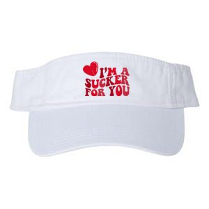 Im A Sucker For You Valentines Day Gift Retro Valucap Bio-Washed Visor