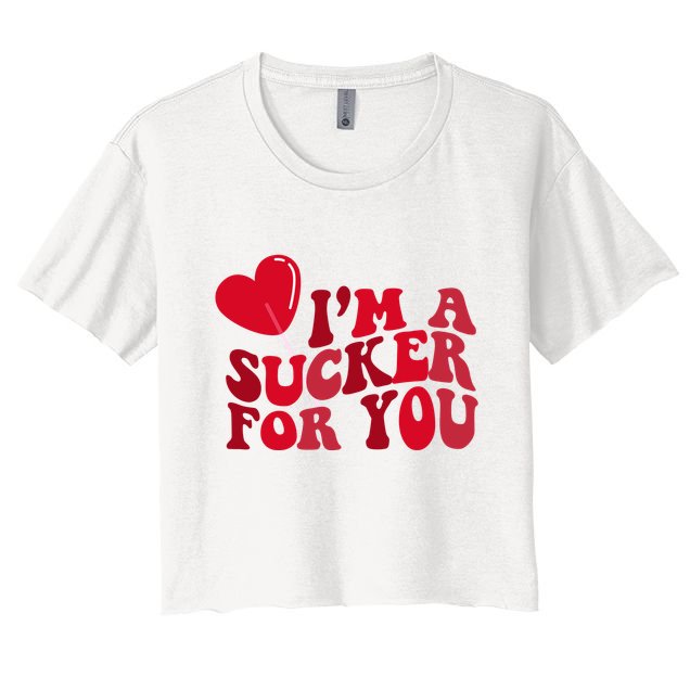 Im A Sucker For You Valentines Day Gift Retro Crop Top