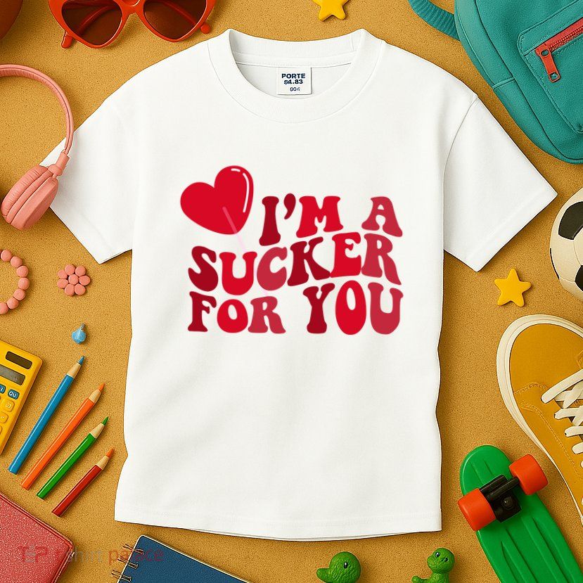 Im A Sucker For You Valentines Day Gift Retro Kids T-Shirt