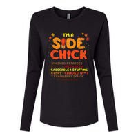 Im A Side Chick Thanksgiving Day Funny Turkey Leg Autumn Womens Cotton Relaxed Long Sleeve T-Shirt